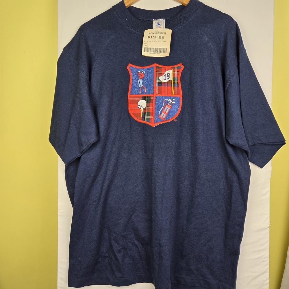 Vintage Mens Golf Patch Tshirt Crewneck Size Large By Delta Single Stitch